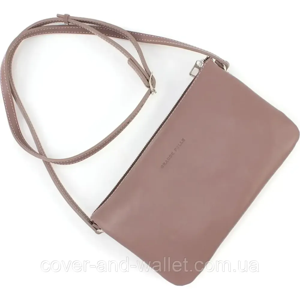 Красивий пудровий жіночий клатч із натуральної гладкої шкіри Grande Pelle 70566501 Київ - фото 5