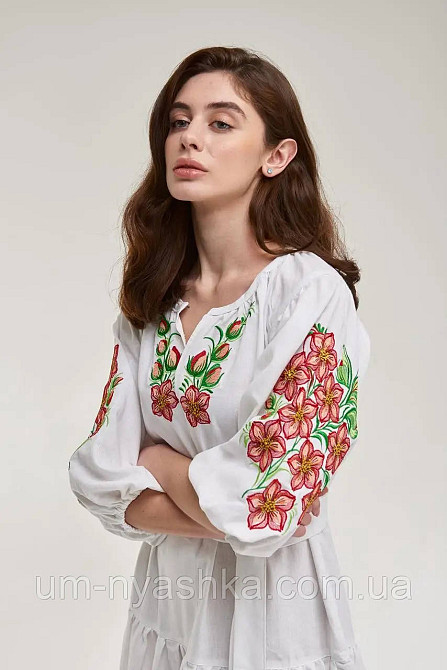 Біле вишите плаття Квітковий сад біла Кривий Ріг - фото 3