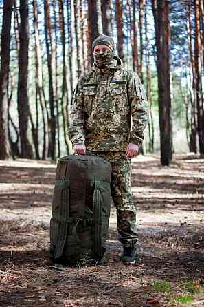 Штурмова сумка-баул хакі 110 л тактична водонепроникна міцна сумка для ЗСУ WASA Львів