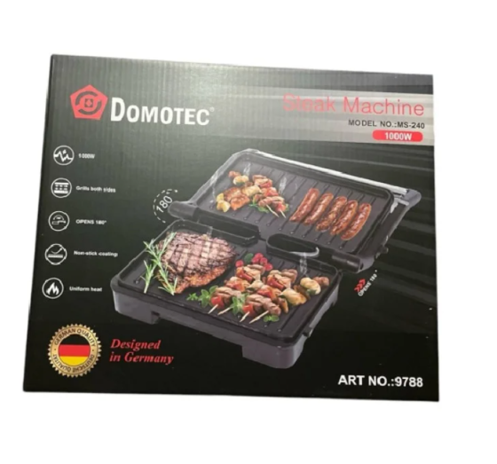 Контактний електрогриль Domotec MS-240 1000Вт з антипригарним покриттям та регулюванням нагрівання Київ