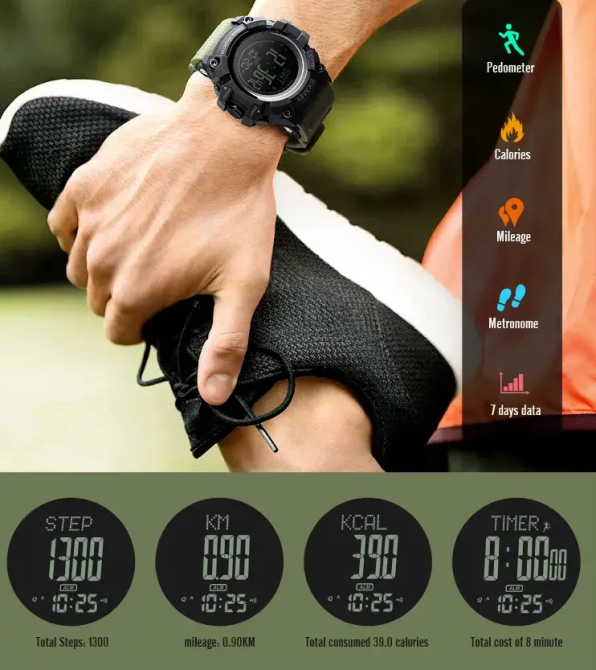 Cпортивний годинник Skmei 1356 Compass з компасом удароміцні (Зелені) Київ - фото 7