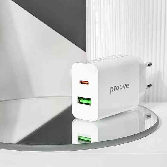 Сетевое зарядное устройство для Proove Rapid 20W Type-C + USB білий Львов