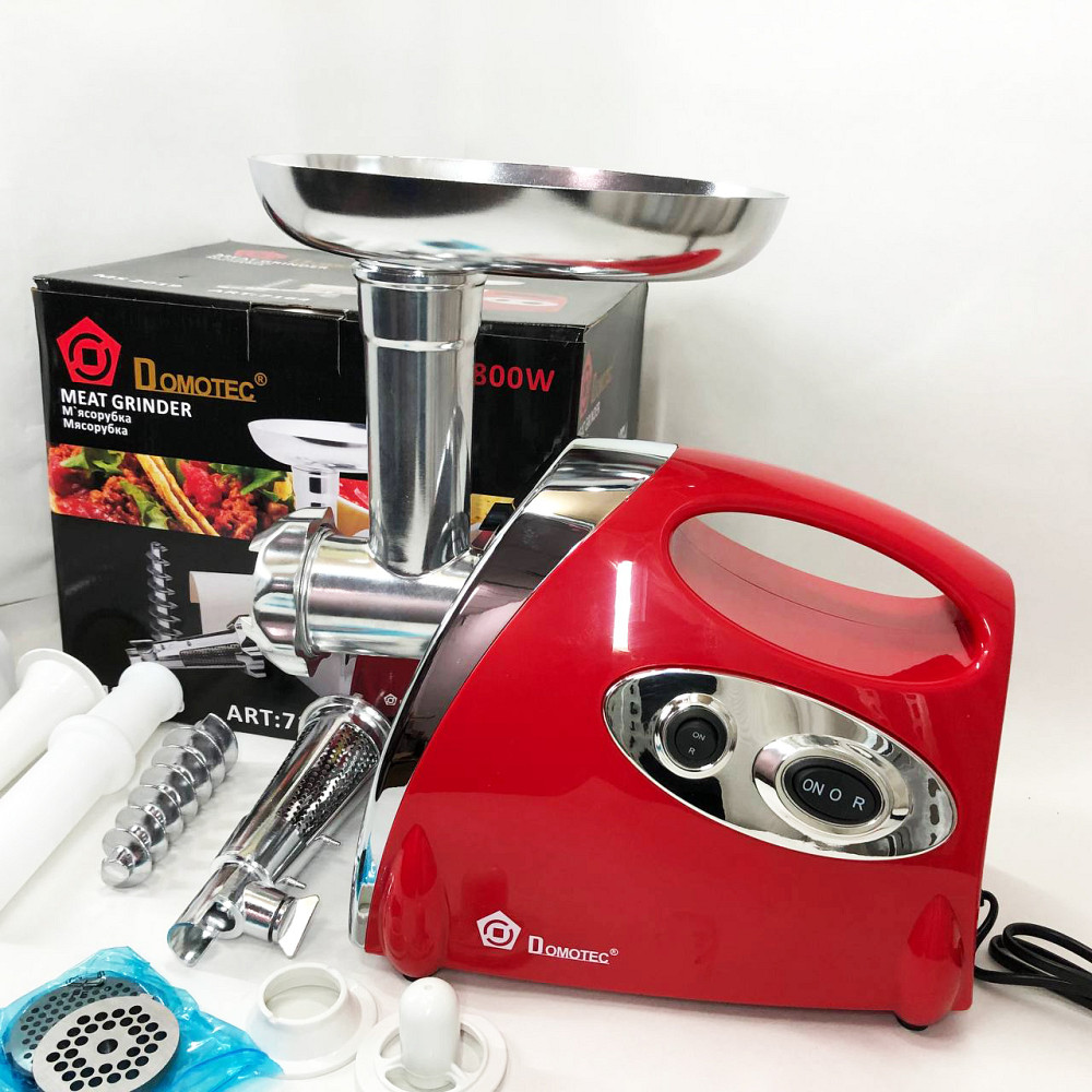 Електром'ясорубка соковижималка для томатів Domotec, М'ясорубка-шатковка-терка, М'ясорубка металева QB-14 Львів - фото 7