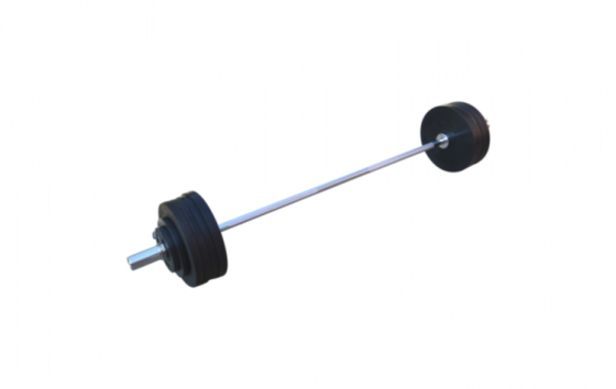 Обгумована штанга на 125 кг з олімпійським грифом Гантелі, гирі, штанги та диски металеві розбірні Київ