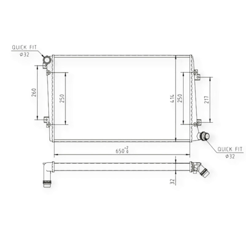 Радіатор охолодження двигуна автомобіль Шкода Octavia A5 1.9-2.0TDI МКПП, без кондиціонера Мукачево - фото 1