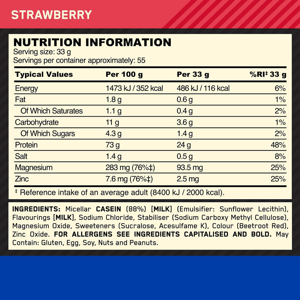 Casein Protein 100% 1818g (Strawberry)  EU Луцьк - фото 2
