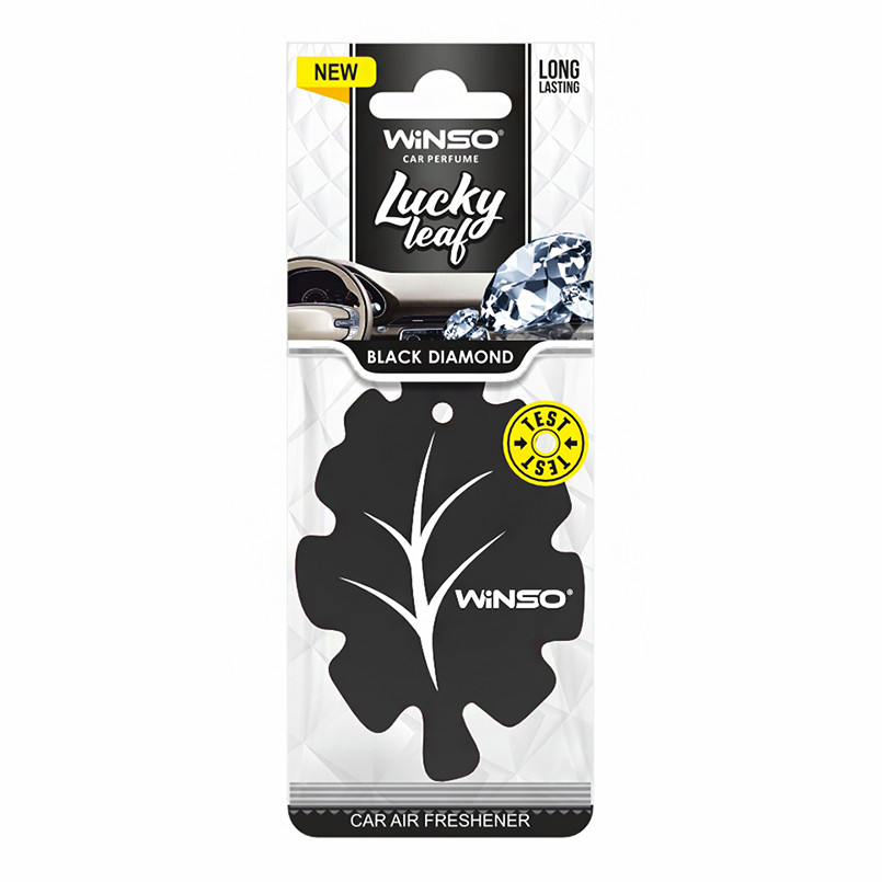 Освежитель воздуха Winso Lucky Leaf, ароматизатор целлюлозный, Black Diamond Львов - изображение 1