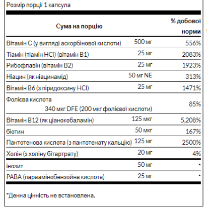 B-Комплекс с витамином C Swanson Super Stress B-Complex with Vitamin C 240 капс Киев