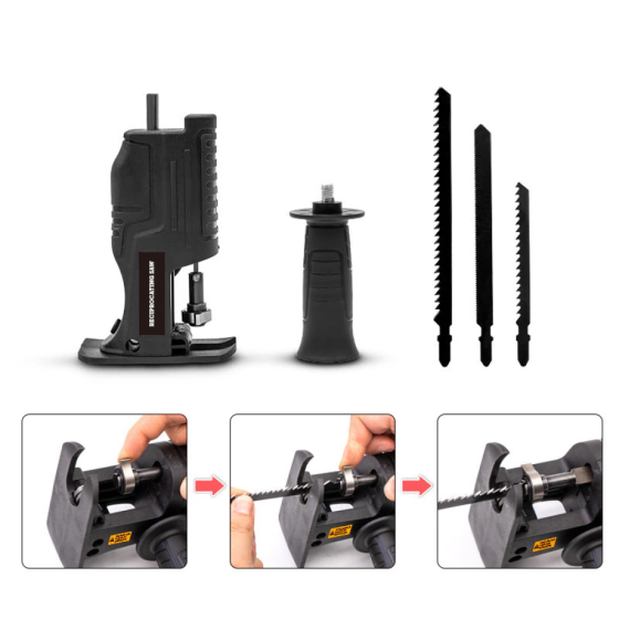 Насадка-лобзик для дриля + 3 полотна / Багатофункціональна насадка для шуруповерта зі знімним полотном Київ