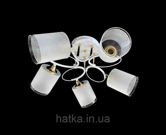 Потолочная Люстра на 5 плафонов VALESO 6945B/5 (Белый+Хром) Киев