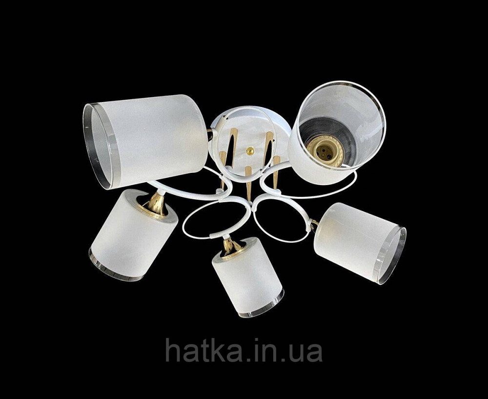 Потолочная Люстра на 5 плафонов VALESO 6945B/5 (Белый+Хром) Киев - изображение 1