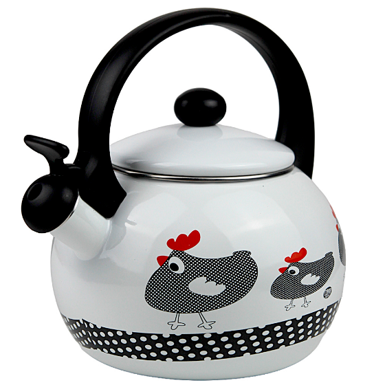 Чайник 2,2л емальований зі свистком з малюнком "пташки" білий KAMILLE Житомир - фото 3