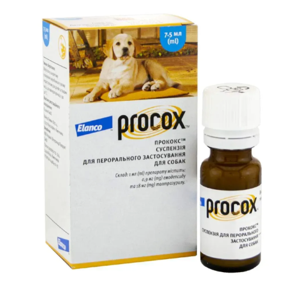 Procox (Прококс) суспензия оральная от гельминтов для собак (7.5 мл), Elanco Винница