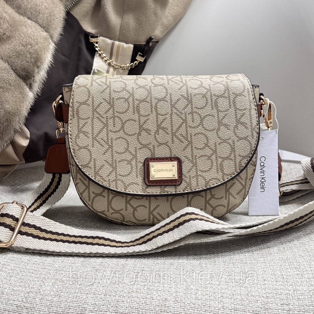 Невелика жіноча сумочка на плече Ck K6071 beige Київ - фото 1