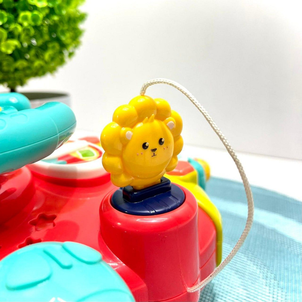 Руль інтерактивний музичний Limo Toy Автотренажер українською мовою кріпиться на коляску/ліжечко Червоний (HB 0077) Чернігів - фото 4