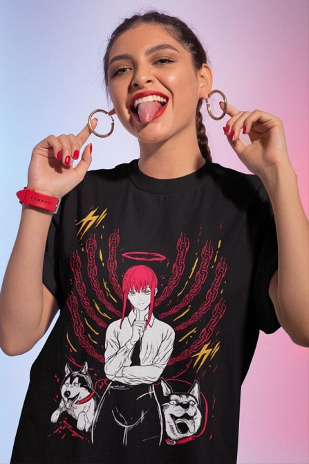 Футболка аниме Человек-бензопила оверсайз (S/M/L) Черний AnimeJ0915 Днепр - изображение 4