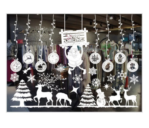 Наклейки на вікна до нового року 50 на 70 см білий Київ - фото 1