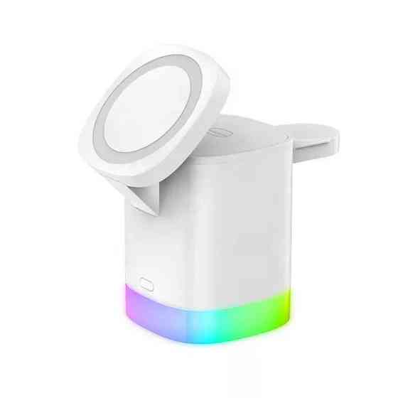 Безпровідна зарядка 3в1 з технологією MagSafe та Qi - Чорний Київ