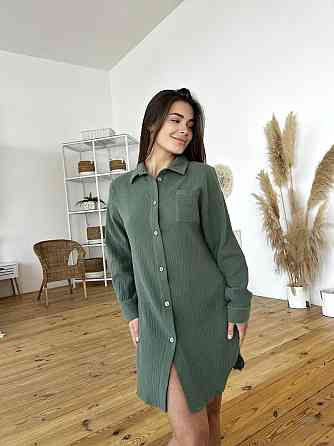 Жіночна сорочка Coconut COSY з мусліну, зелена Київ