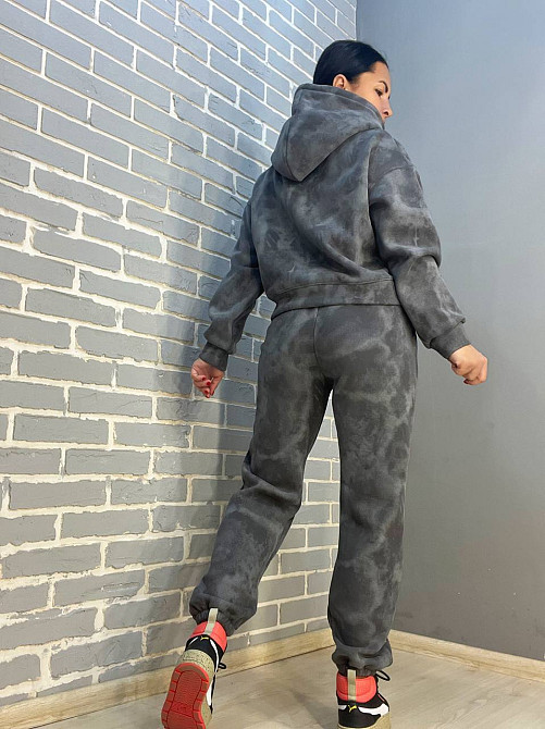 Костюм женский Joy One 98596 худи капюшон с джоггерами вареный мраморный утепленный серый, серый, L Киев - изображение 13