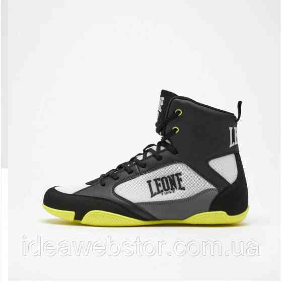 Боксерки Leone Premium Black/Lime мужские боксерские ботинки для бокса тренировок и ринга легкие с противоскользящей подошвой 45 Киев