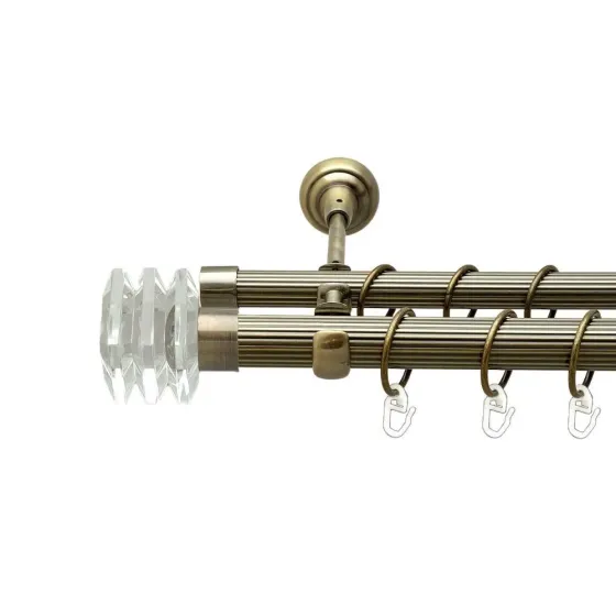 Карниз Orvit Міліора металевий дворядний відкритий рифлена труба кільце металеве Антик 25\19 мм 200 см Львов