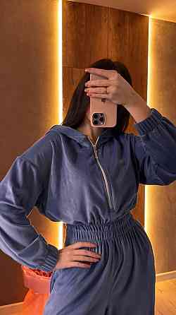 Жіночий стильний повсякденний комбінезон велюр плюш Джинс, 44/46 Одеса