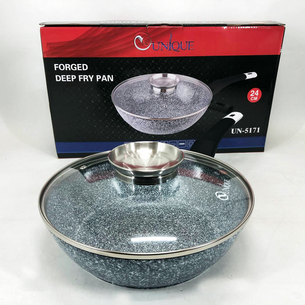 Сковорода для индукционного приготовления Unique UN-5171 24 см, Легкая в использовании сковорода XP-65 Львов - изображение 6