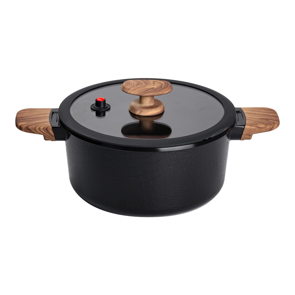 Алюмінієва каструля з керамічним покриттям антипригарним 4.7 л Ø 24 см чорний MGC HP-4-453B Коломия - фото 1