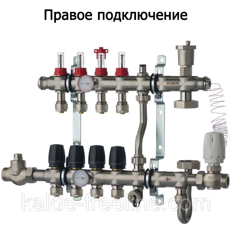 Колектор бічне підключення 1011 нержавіюча сталь в зборі на 4 виходи Харків - фото 2