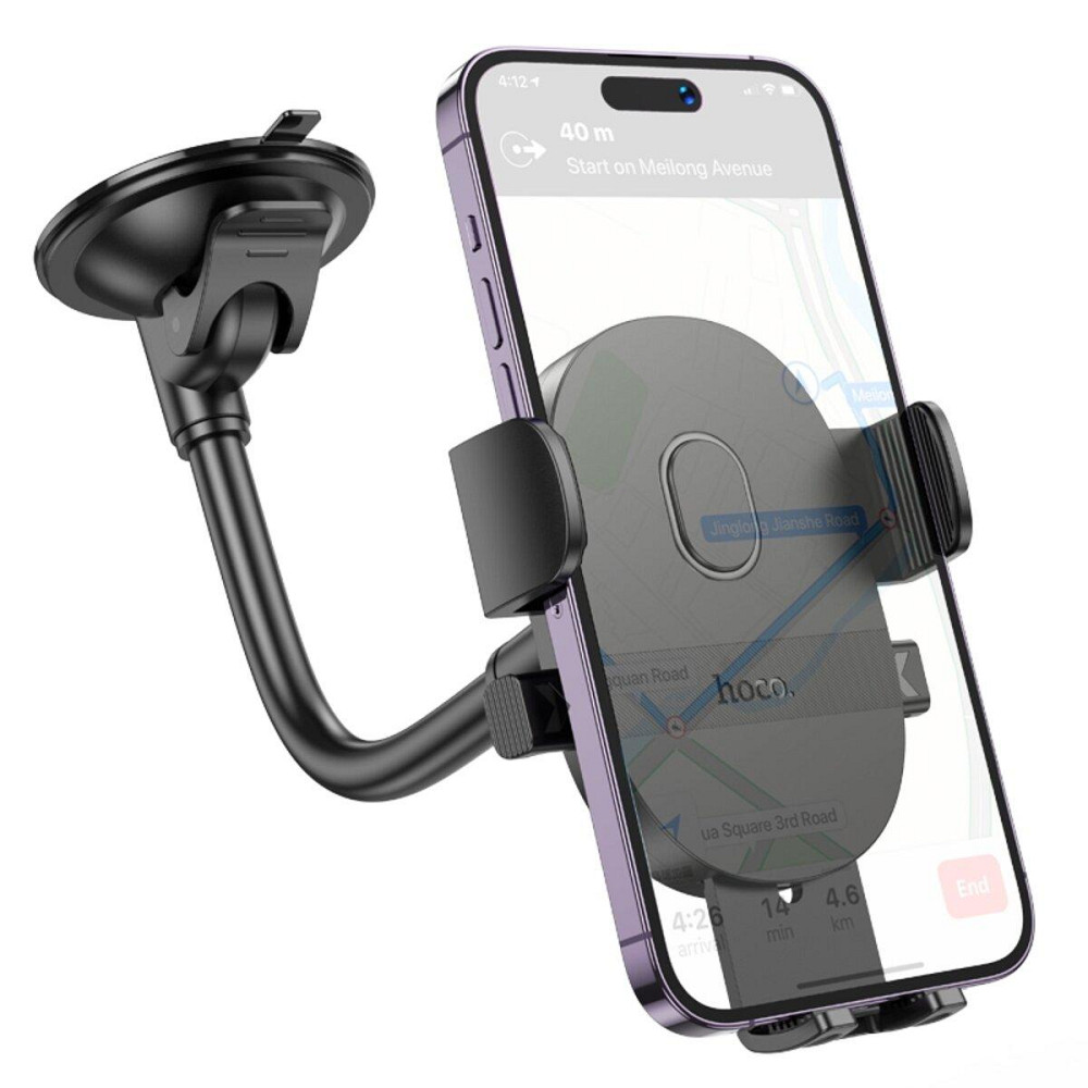 Автомобільний тримач кріплення підставка для телефону смартфону HOCO H20 Mighty one-button, колір чорний 6942007601597 Одеса - фото 2