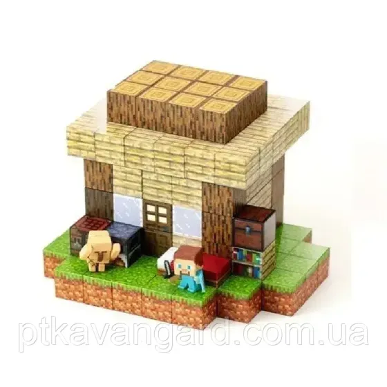 Конструктор магнітний майнкрафт будинок із дерева 120 магнітних блоків Dream World LZCK 004 Хмельницький