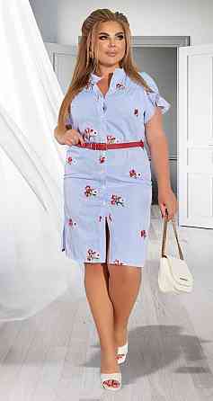 Блакитне плаття з віскози з вишивкою Київ