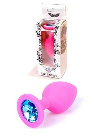 Анальна пробка - Jewellery Silicone Pink Plug M Light Blue Sex Aura Київ