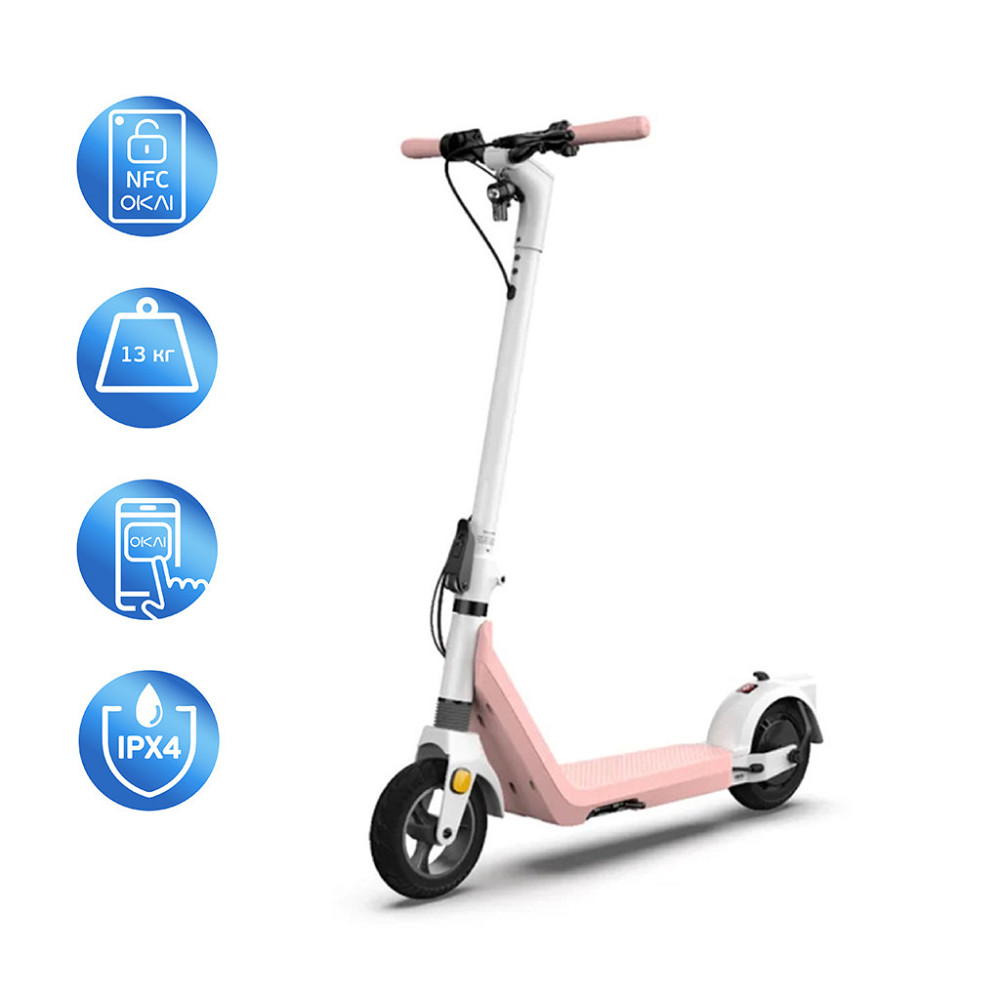 Електросамокат OKAI Zippy ES50С Pink  8" 250W/500W, 5.2Ah, 20 km, 25 km/h, 10°, 13.5 kg Київ - фото 12