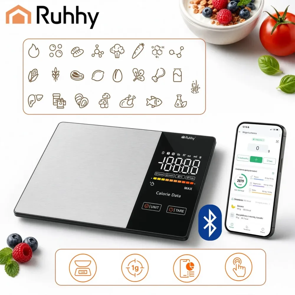 Електронні кухонні ваги з bluetooth та РК-дисплеєм до 5 кг Ruhhy (24632) Нововолинськ - фото 2