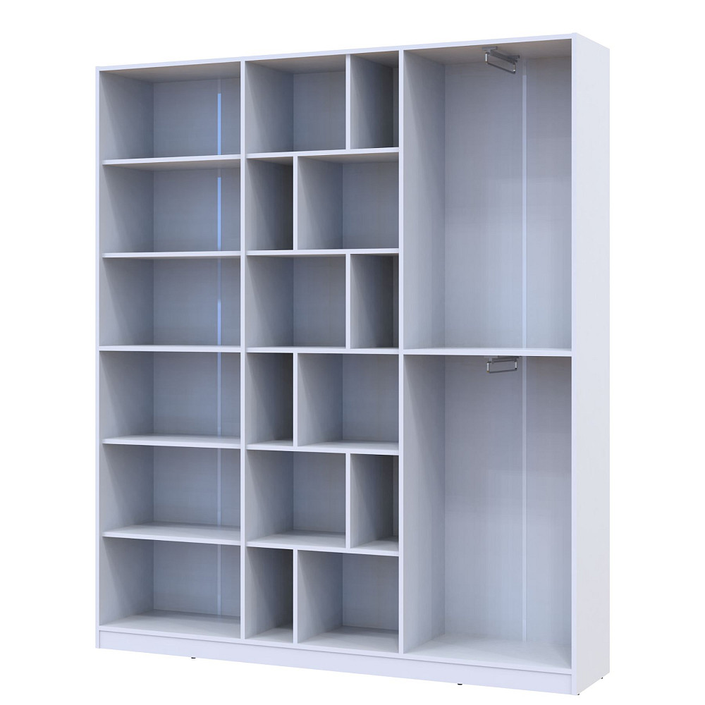 Шафа для одягу з відкритими полицями Doros Морган 180х38,5х210 см Білий (DRS-011219) Дніпро - фото 5