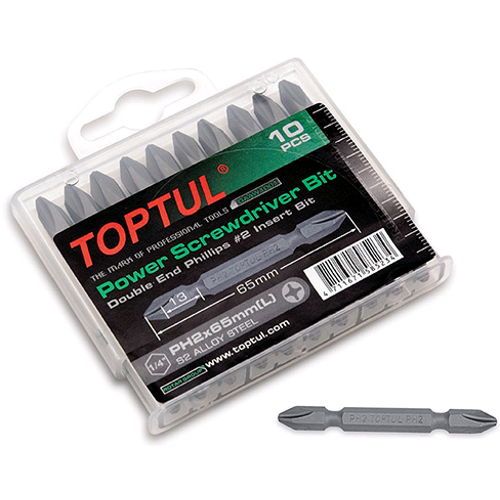 Набір біт двосторонніх TOPTUL 1/4" РН2х65мм 10шт. GAAW1001 Чернігів