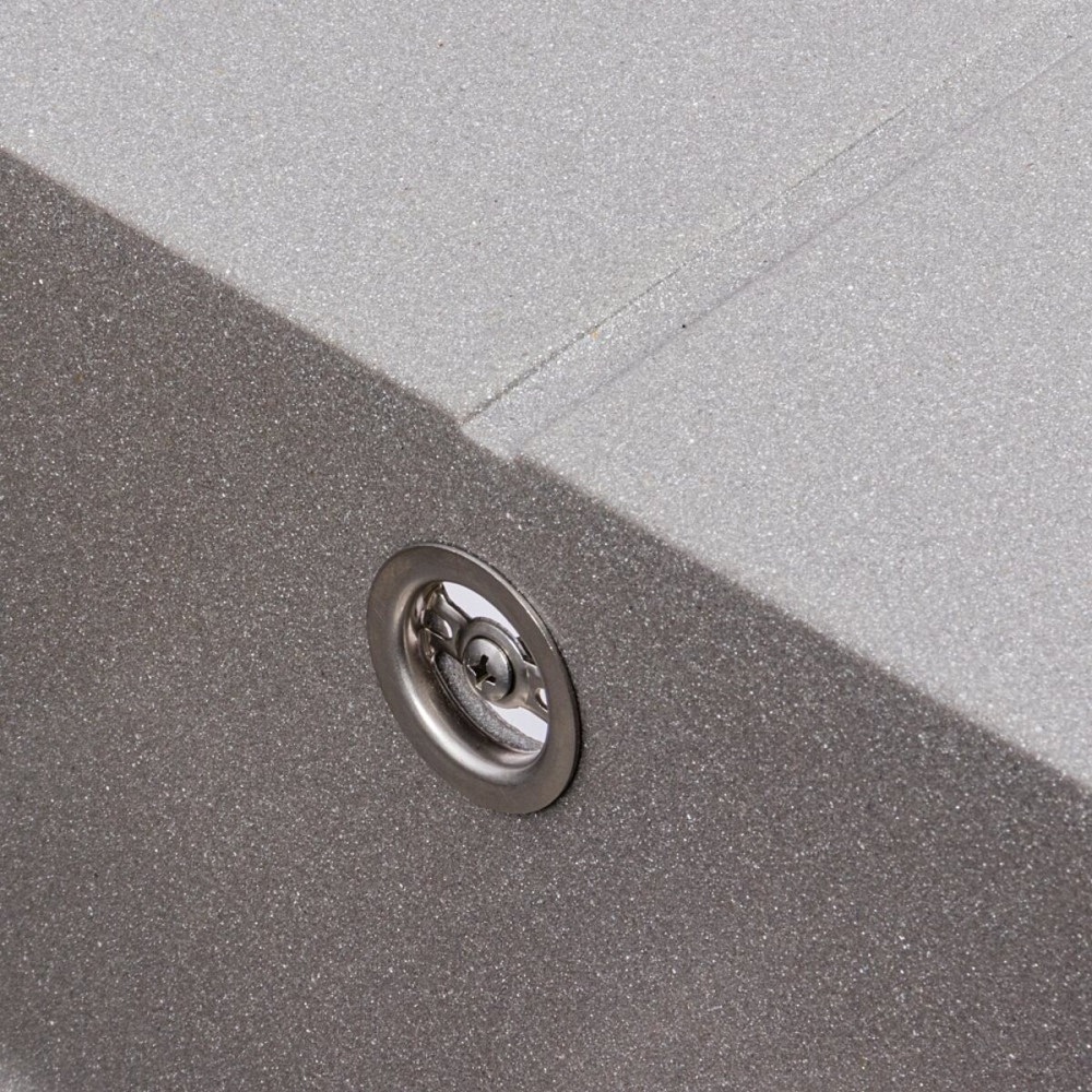 VALESO Гранітна мийка для кухні VALESO SOLID 7843 матова Сірий металік Київ - фото 6