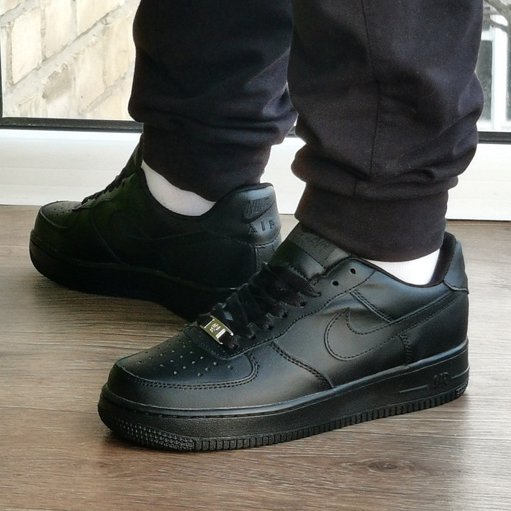 Кросівки Nike Force Чорні Жіночі Форси Шкіряні Найк (розміри: 36,37,38,39,41) Дніпро - фото 2