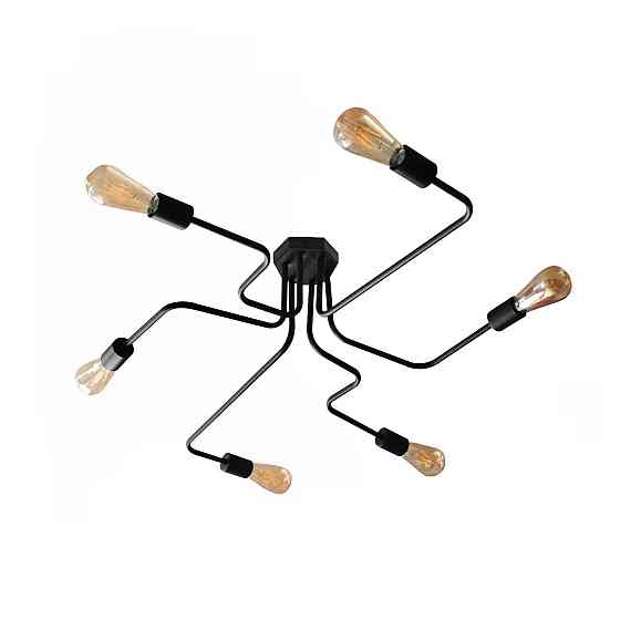 Потолочная люстра паук черная на 6 ламп Maze NL 10084/6 Одесса