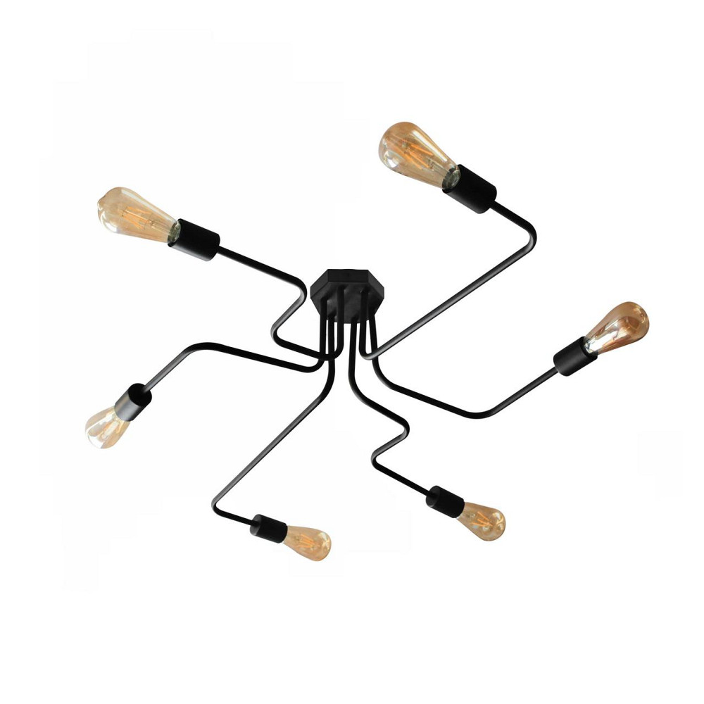 Потолочная люстра паук черная на 6 ламп Maze NL 10084/6 Одесса - изображение 1