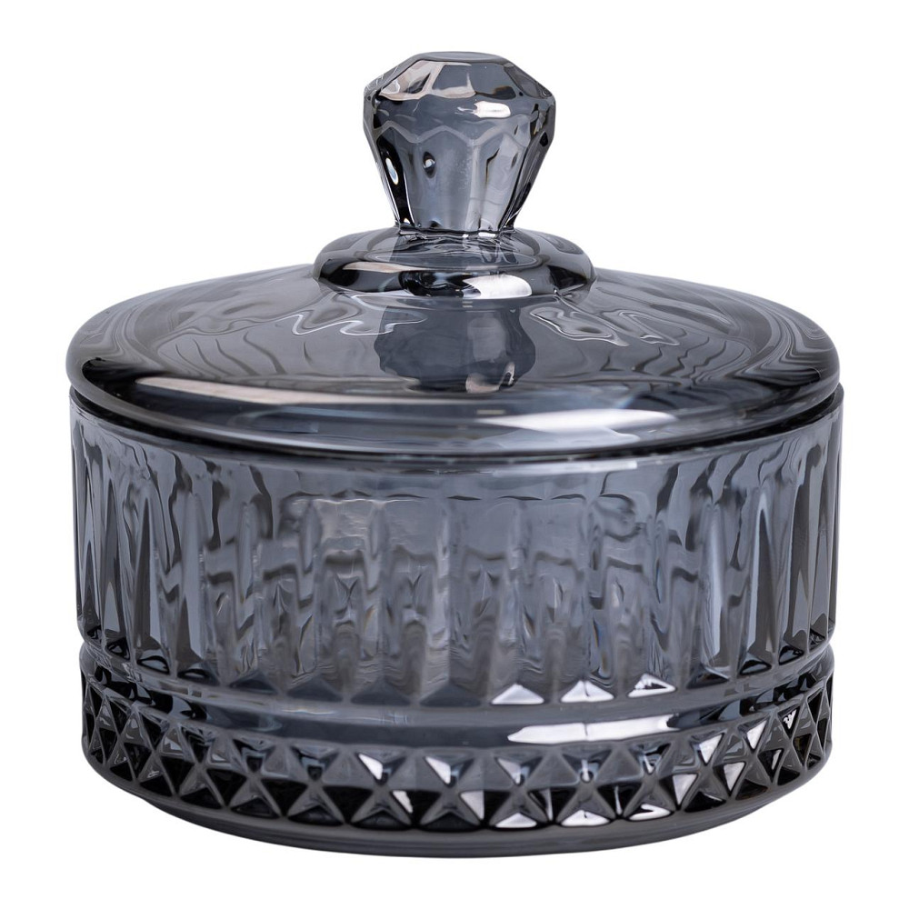 Yiwu Цукерниця з кришкою Ø 10 см скляна Сіра HP-YH-78 Коломыя - изображение 2