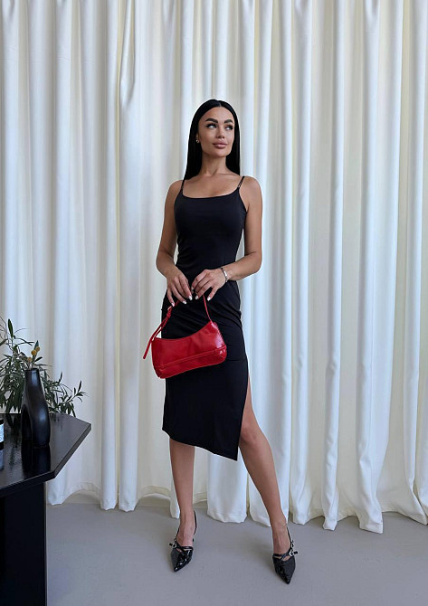 Женское романтическое праздничное миди-платье из плотного микродайвинга Одесса - изображение 1