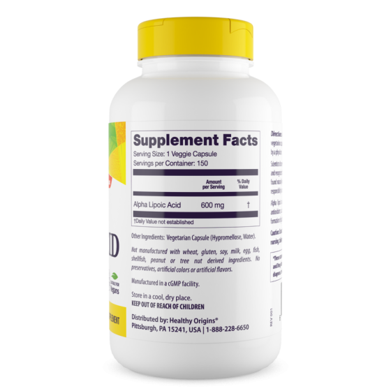 Альфа-ліпоєва кислота Healthy Origins Alpha Lipoic Acid 600 мг 150 капс Київ