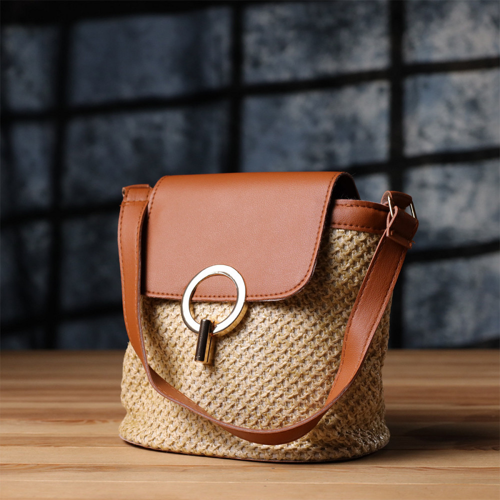 Літня сумка з якісного текстилю Vintage sale_15138 Коричневий Київ - фото 5