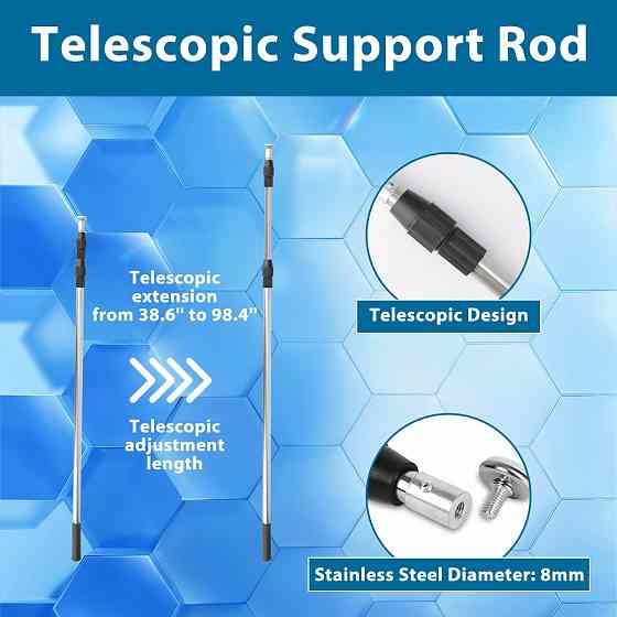 Телескопический упор из нержавеющей стали 2,4 м для плитки, дверных коробок и монтажных работ 1 шт. (164455022) Киев