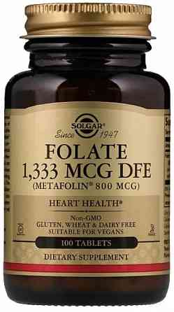 Фолиевая кислота Витамин В9 Фолат Solgar Folate 1333 мкг DFE 100 таб Киев