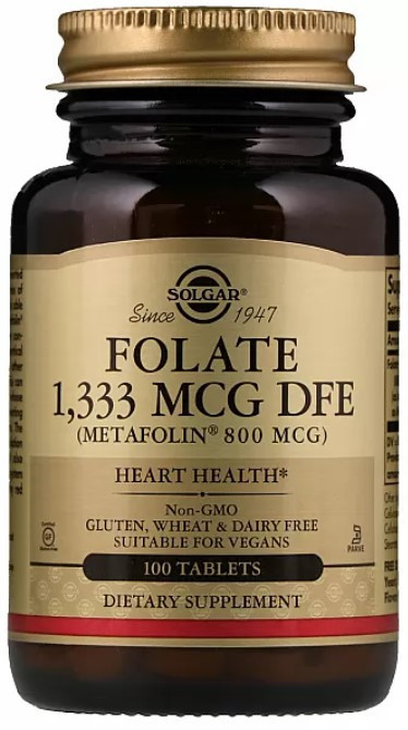 Фолиевая кислота Витамин В9 Фолат Solgar Folate 1333 мкг DFE 100 таб Киев - изображение 1