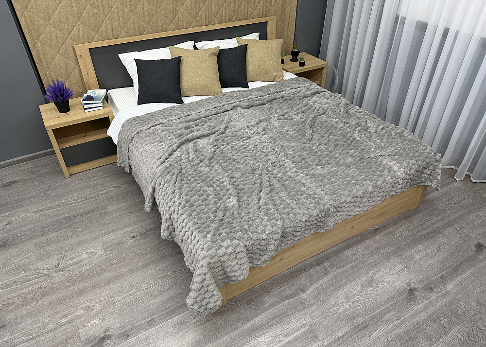 Плед-покривало 210х210 см (+-5см) Соти Сірий (87-207) Київ - фото 3